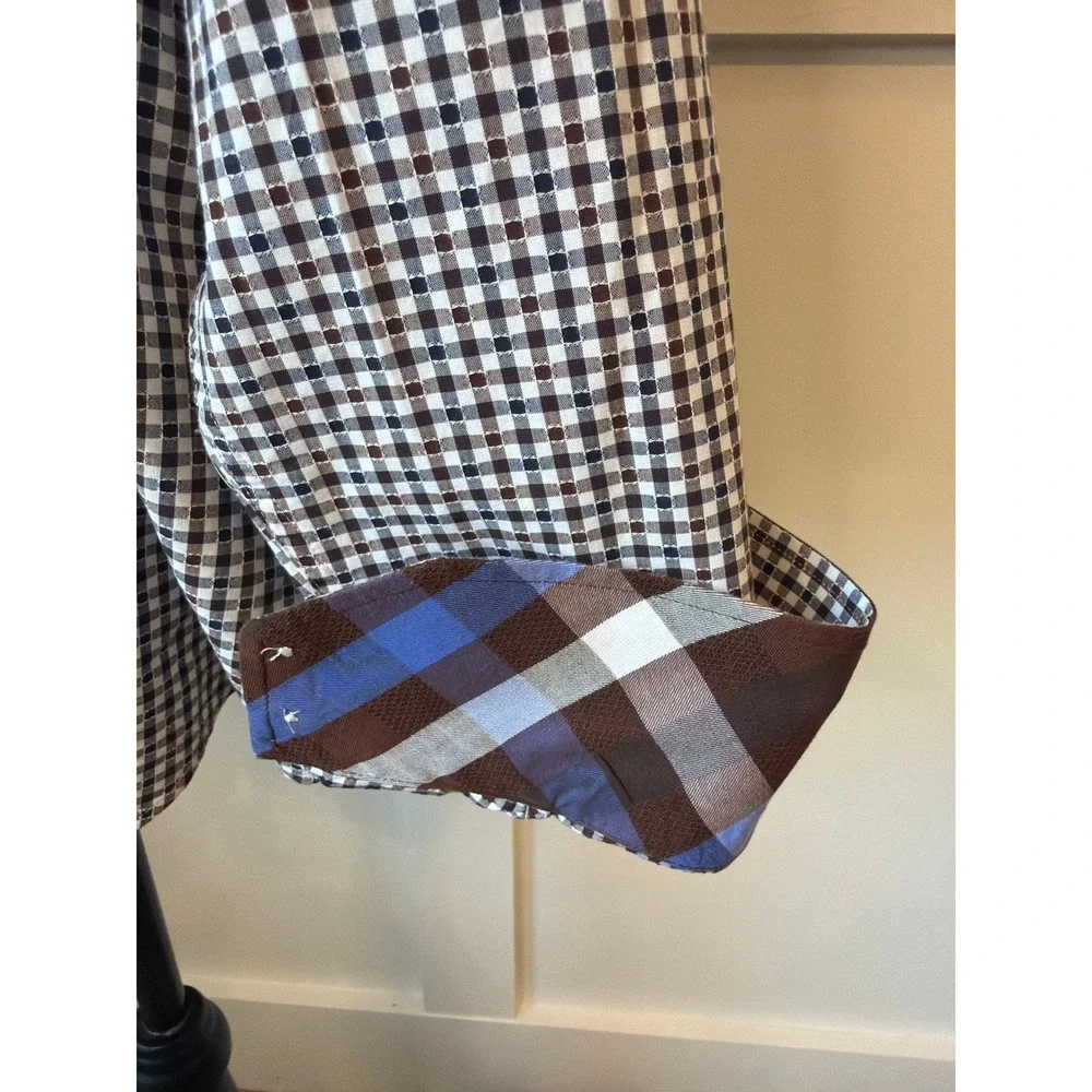 thomas dean dress shirts Purple Check Performance Sport Shirt & Co it pairs beautifully with dress pants TD Thomas Dean Button Up